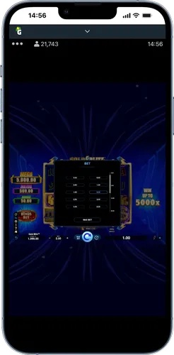 Inzet instellen play Gold Blitz